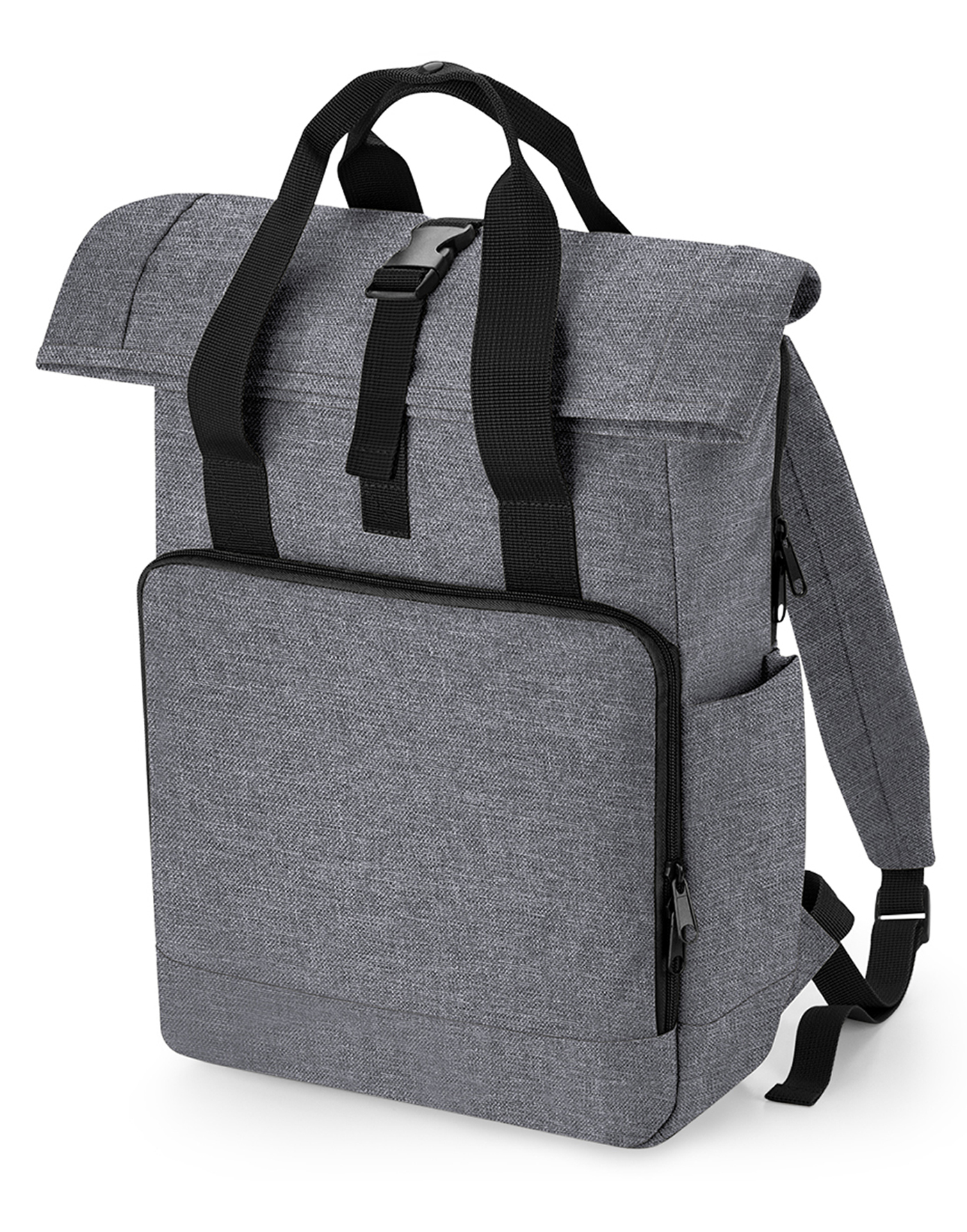 Sac à dos publicitaire fermeture Roll-Top ordinateur 15.6" Gris chiné